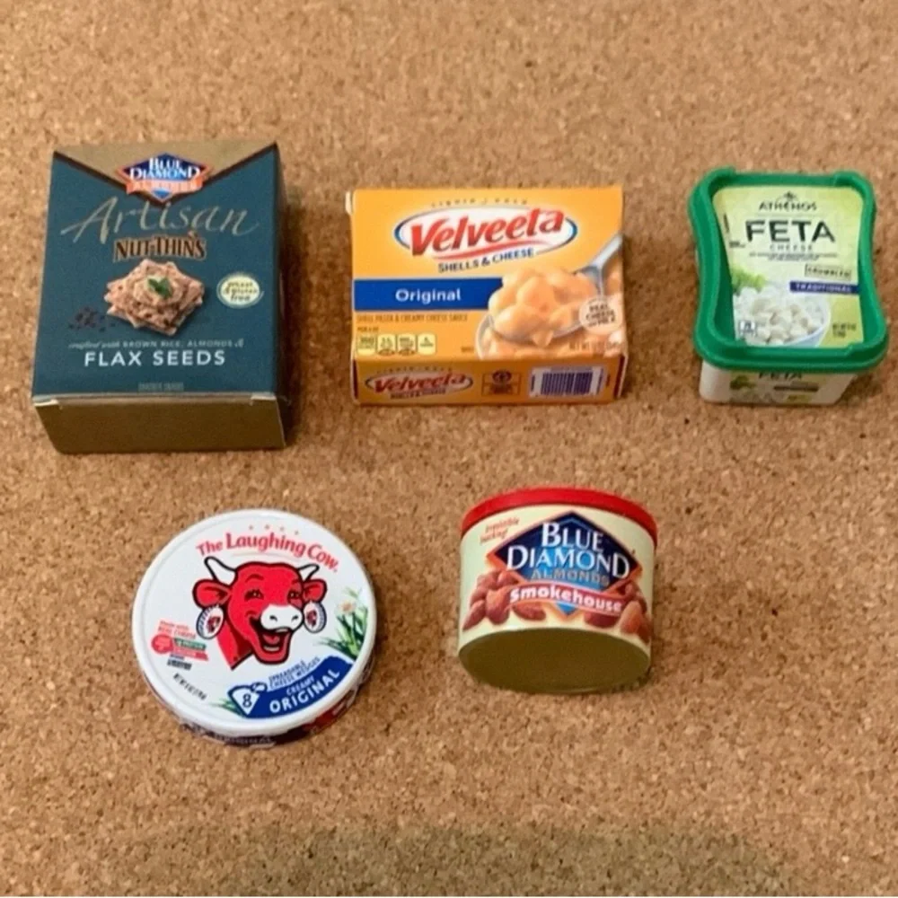 Mini Brands Toy Food Lot Jolly Ranchers,Jello,Mac and Cheese,Nuts,Taco,Crackers